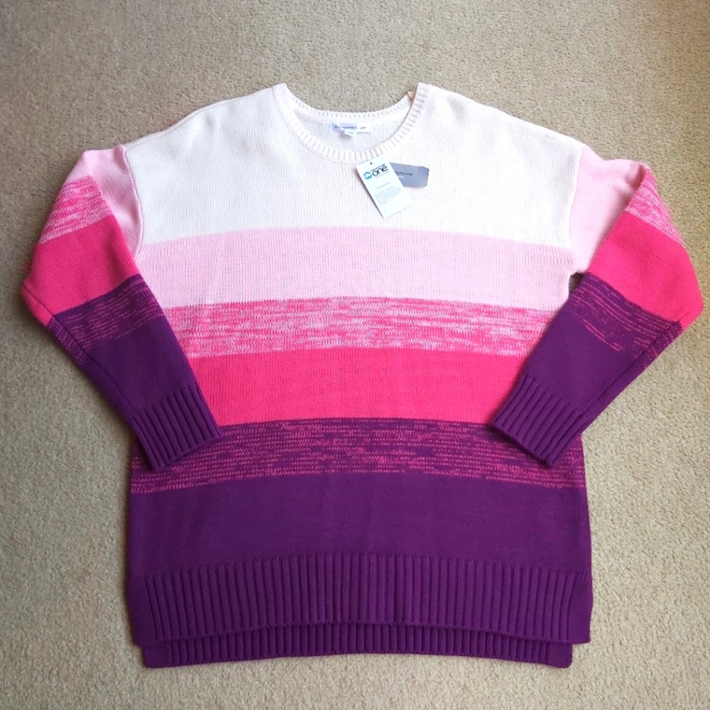 Warehouse One Pink Purple Ombre Sweater